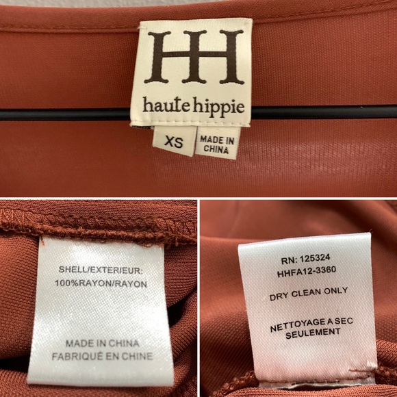 HAUTE HIPPIE Dolman Sleeve 100% Rayon Dress HHFA12-3360 XS - Picture 14 of 15